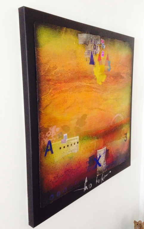 Theo koster, gemengde techniek, fly me to the moon kopen? Bied vanaf 1!