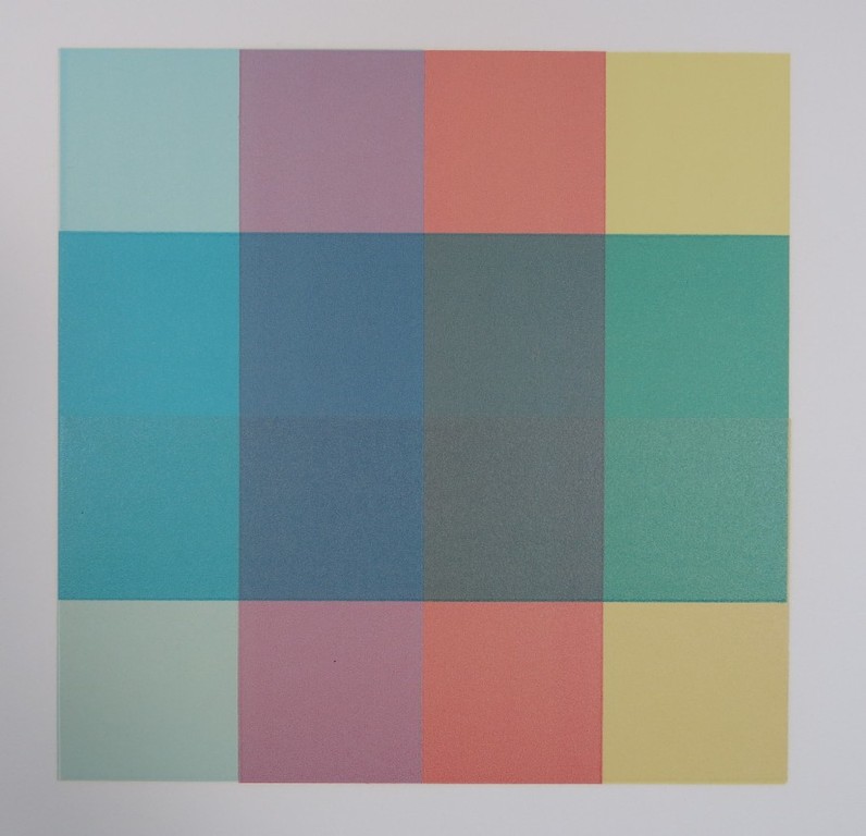 Michiel Duvekot: Lino, Geometrische compositie met vierkanten Nr. 8 'H' verkocht voor € 38!