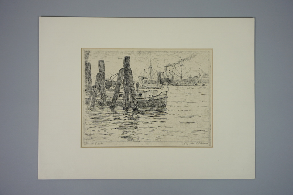 H.P. Groen - ets - schip in de Rotterdamse haven kopen? Bied vanaf 1!