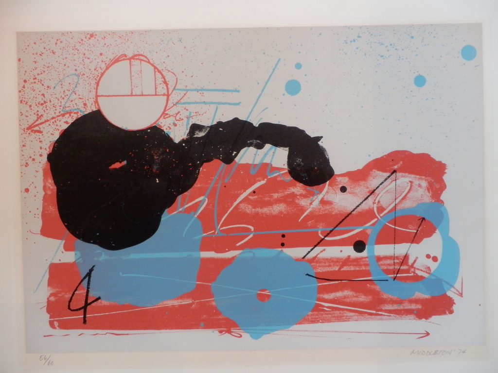 SAM MIDDLETON  Litho   MUSIC ALL OVER  uit 1974  Handgesigneerd kopen? Bied vanaf 35!