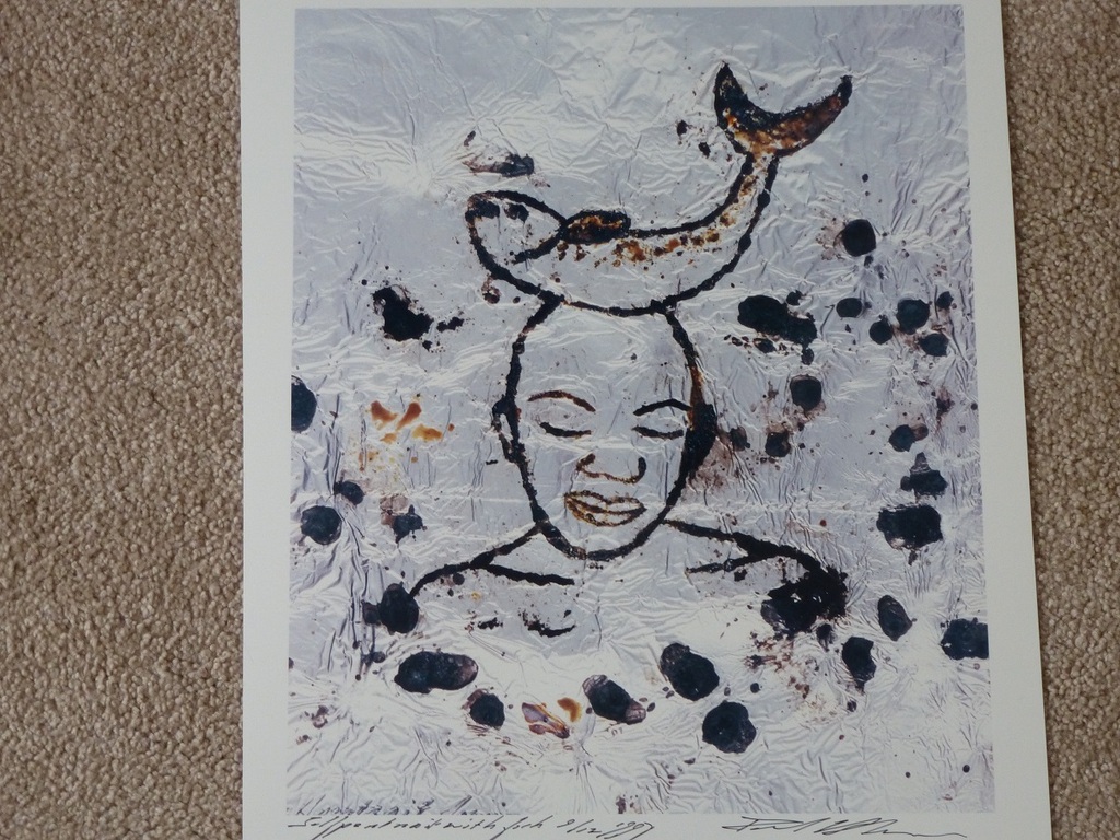 Paul Blanca, foto: Selfportrait with fish, handgesigneerd en genummerd, oplage: 12 verkocht voor € 150!