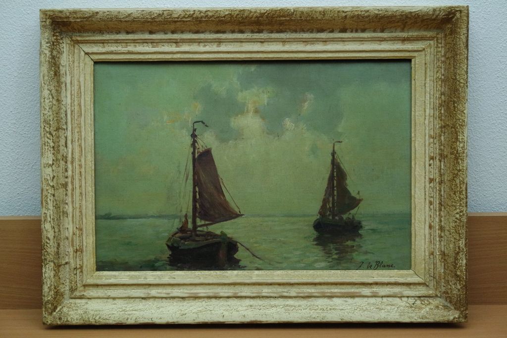 Adriaan Christiaan Willem Terhell (1863-1949) - olieverf op doek - zeilschepen kopen? Bied vanaf 245!