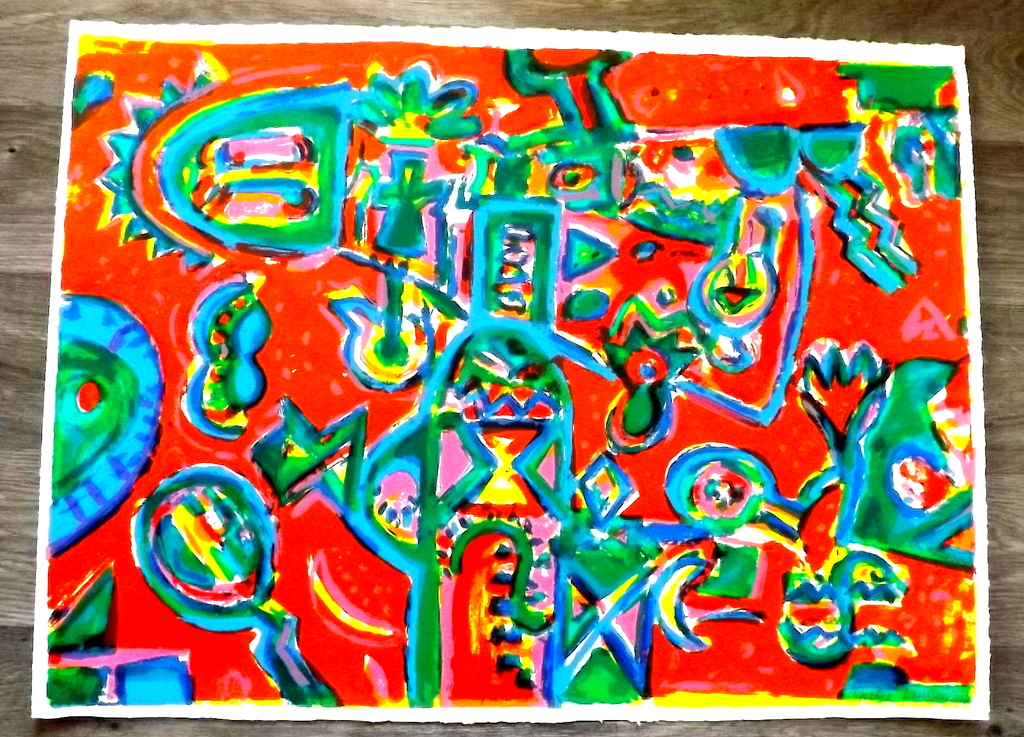 Gertie Janssen - zeefdruk - Labyrinth II kopen? Bied vanaf 1!