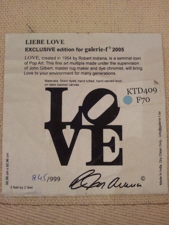 Robert Indiana - Love Carpet Yellow/Red/Black - Gelimiteerde Editie nr 845 / 999 kopen? Bied vanaf 100!