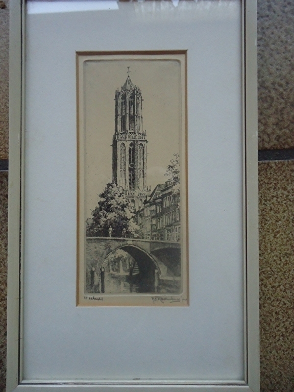 Lot van drie etsen H.E. Roodenburg (1895 - 1987) - Utrecht, Utrecht en Delft kopen? Bied vanaf 45!