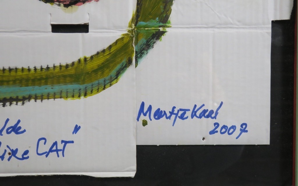 Meertje Kaal: Olieverf op karton, De gevleugelde cheshire kat - Ingelijst kopen? Bied vanaf 50!