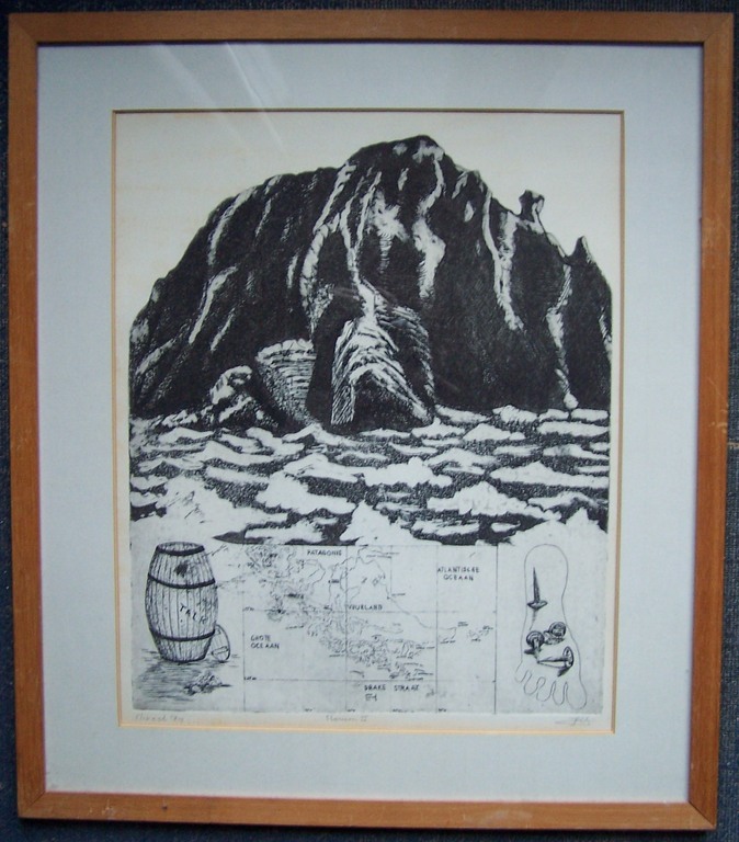 H.W (Hans) PETERS - Ets - "Slocum II" - 1974 - Ingelijst kopen? Bied vanaf 10!