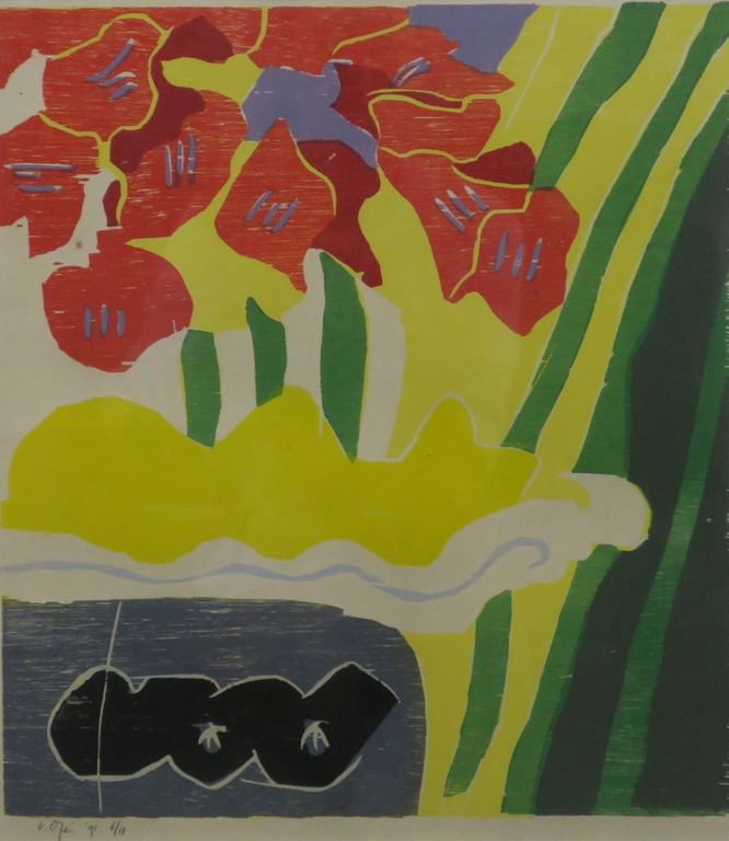 Vincent van Ojen: Lino, Gladiolen - Ingelijst kopen? Bied vanaf 55!