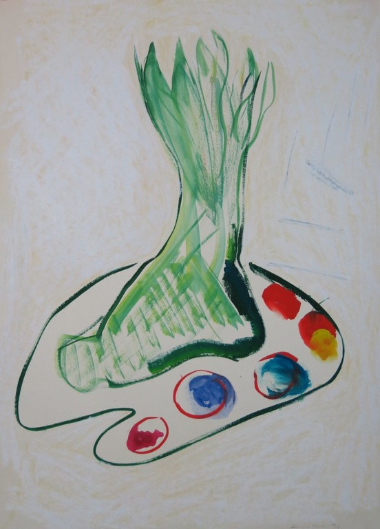 Jannie Raven: Aquarel en krijt, Zonder titel kopen? Bied vanaf 1!