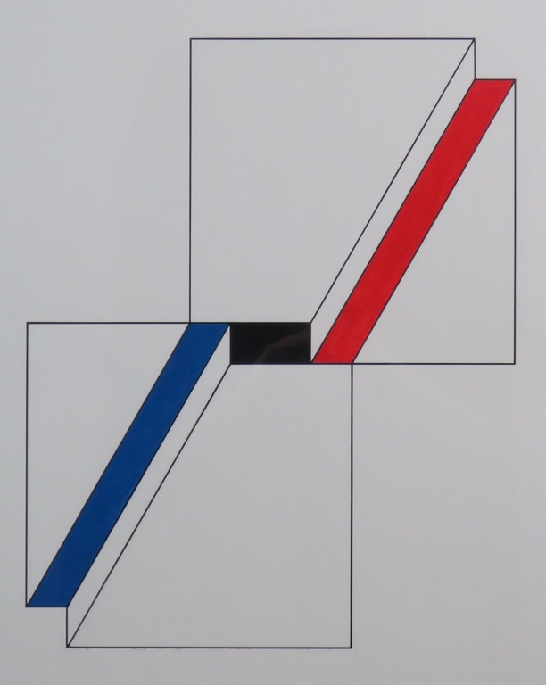 Wim Smits: Acryl op papier, A.S.V red blue - Ingelijst (Groot) kopen? Bied vanaf 70!