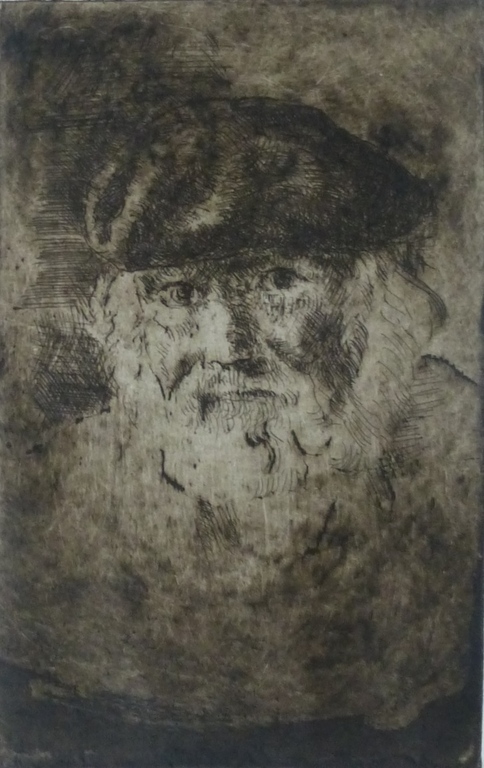 Wim Steijn, ets: zelfportret, 1973, handgesigneerd verkocht voor € 45!