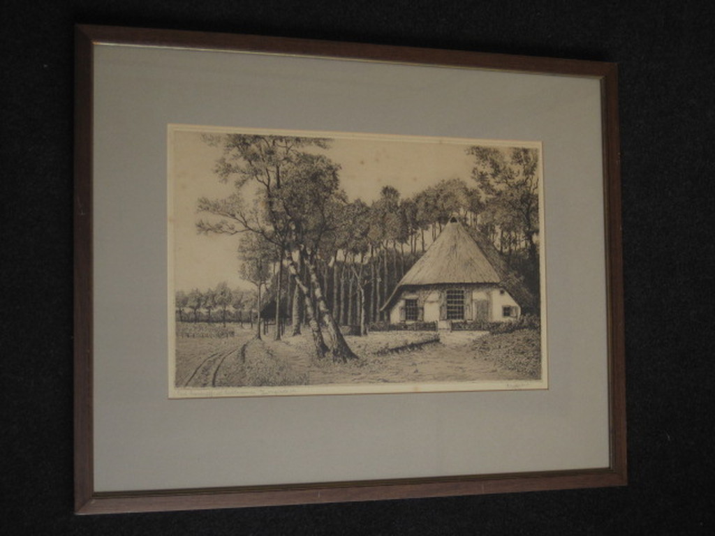 Knappe gesigd. Ets "boerderij Lichtenvoorde Achterhoek" Cor v Woerd 1901-1994 kopen? Bied vanaf 1!