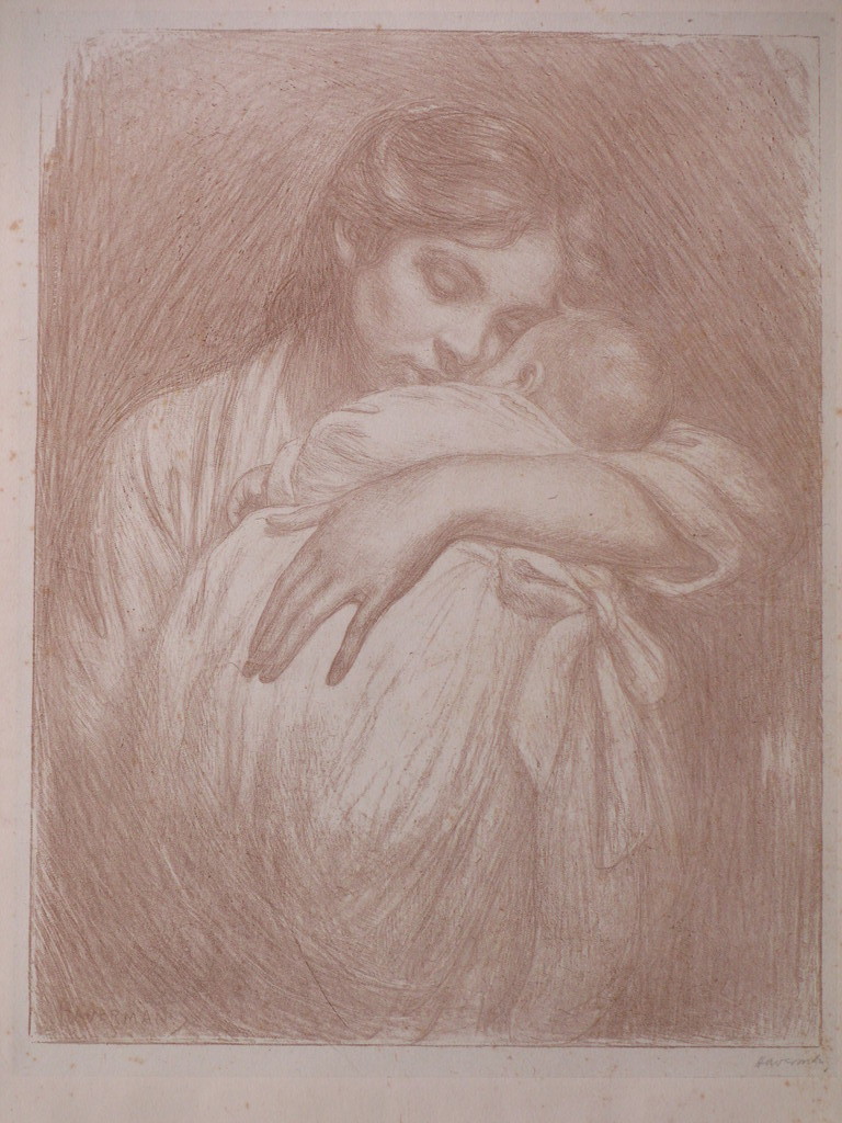 Hendrik Haverman, Moeder met baby, Litho kopen? Bied vanaf 35!
