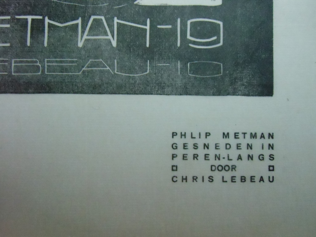 PHILIP METMAN   ///   HOUTSNEDE VAN CHRIS LEBEAU kopen? Bied vanaf 40!