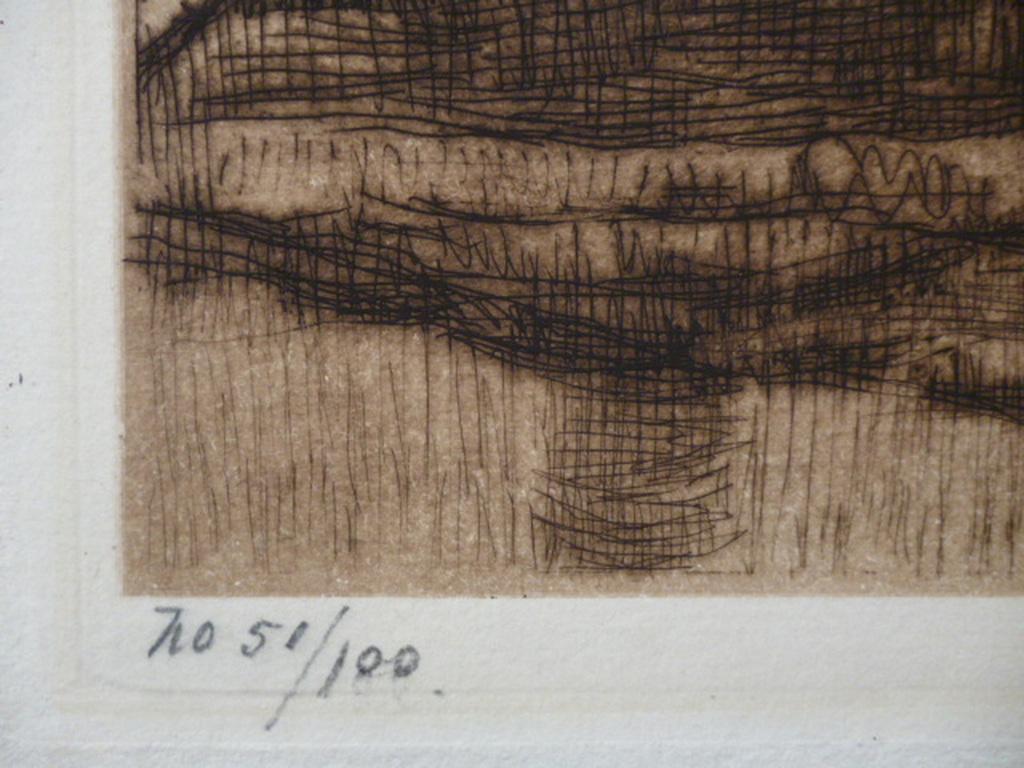 Albert Baertsoen - ets - Schuit in gracht kopen? Bied vanaf 35!