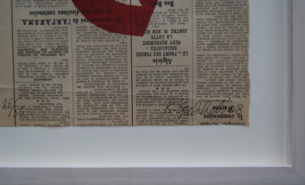 Klaas Gubbels houtdruk op Franse krant. kopen? Bied vanaf 375!