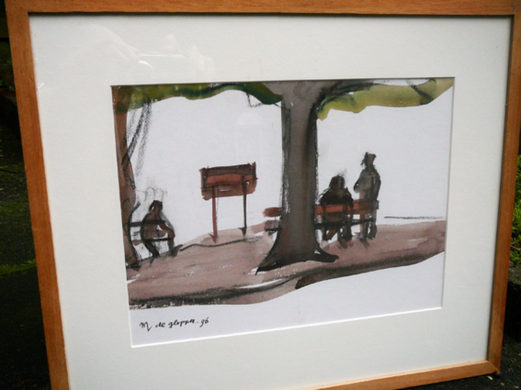 Marjan de Glopper - Marjan de Glopper: 'In Kourim' -aquarel 1996- kopen? Bied vanaf 1!