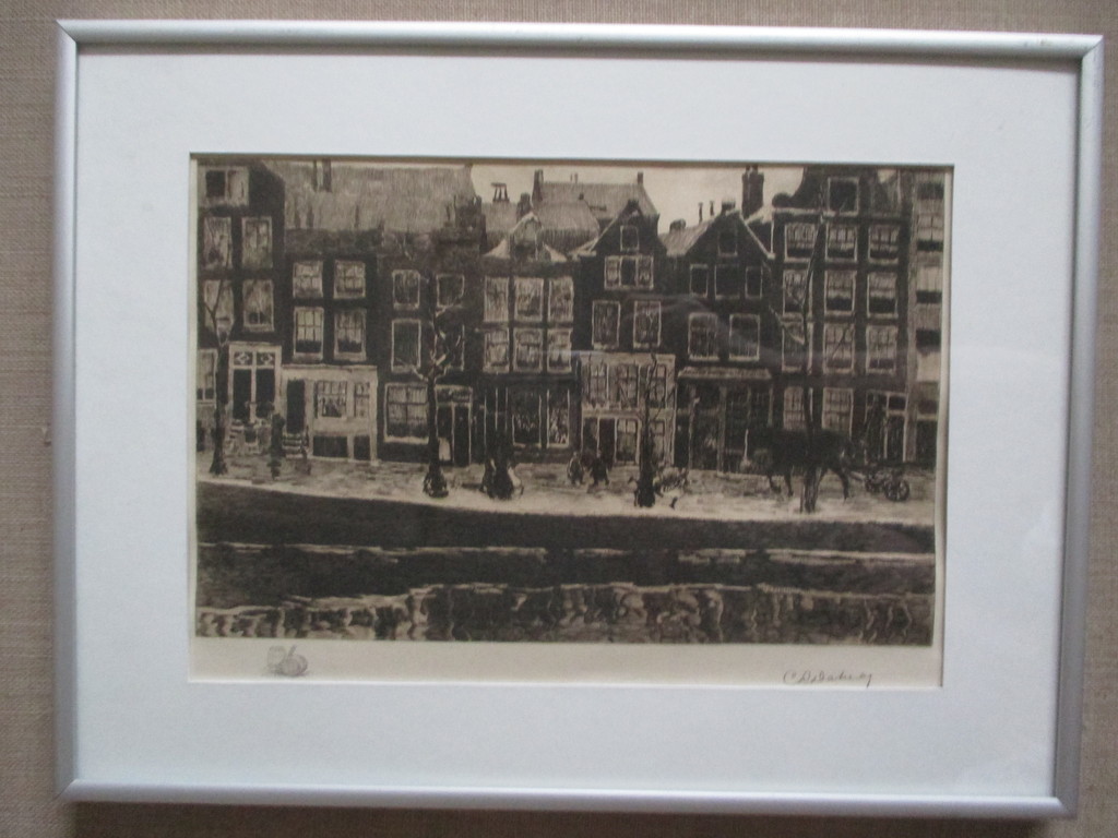C. L. Dake sr., ingelijste ets, Lauriersgracht Amsterdam kopen? Bied vanaf 40!