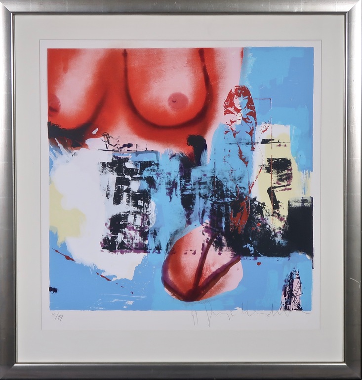 George Heidweiller: Zeefdruk, Playboy 1 - Ingelijst verkocht voor € 60!