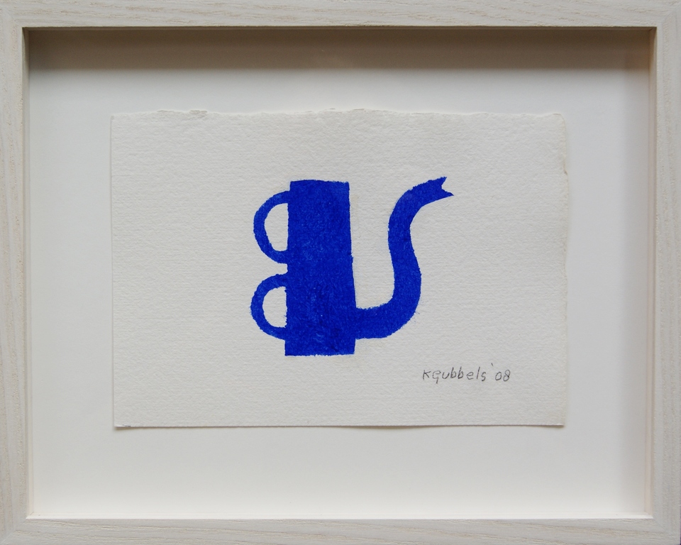 Klaas Gubbels sjabloondruk ‘Blauwe kan met dubbel oor’ – 2008 kopen? Bied vanaf 325!