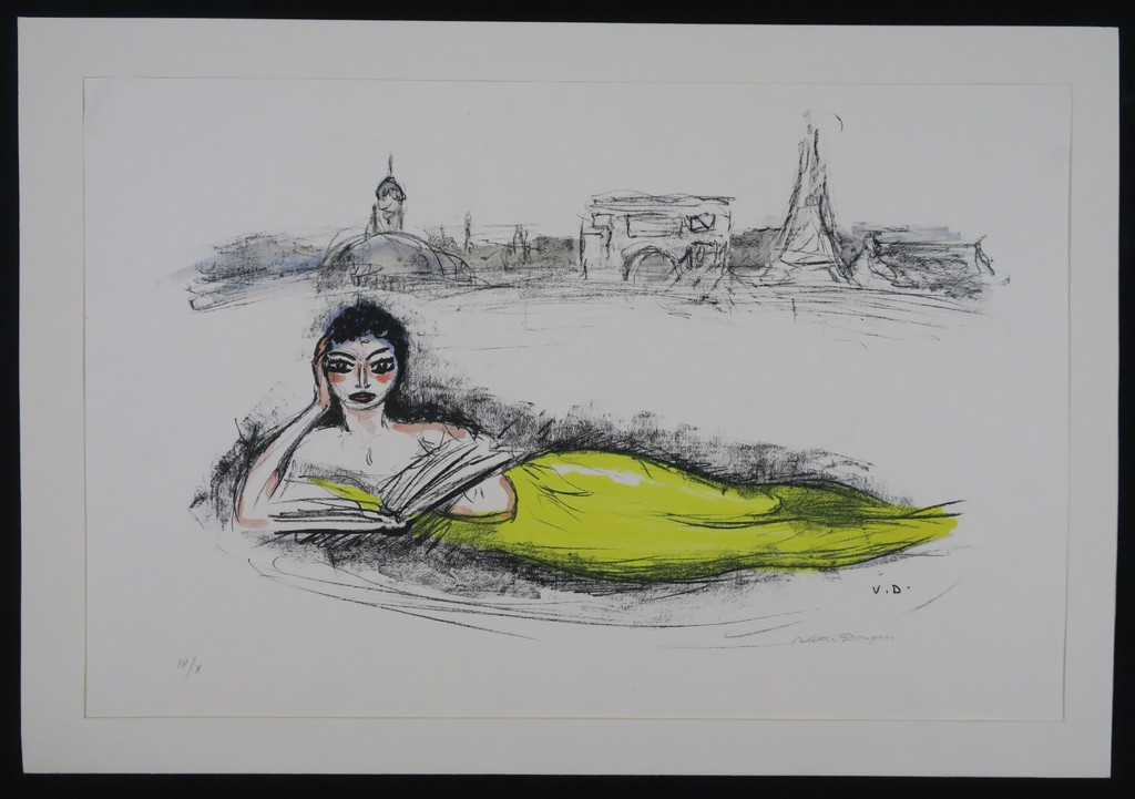 Kees van Dongen: Litho op papier Velin. La Seine, Regards sur Paris verkocht voor € 1125!
