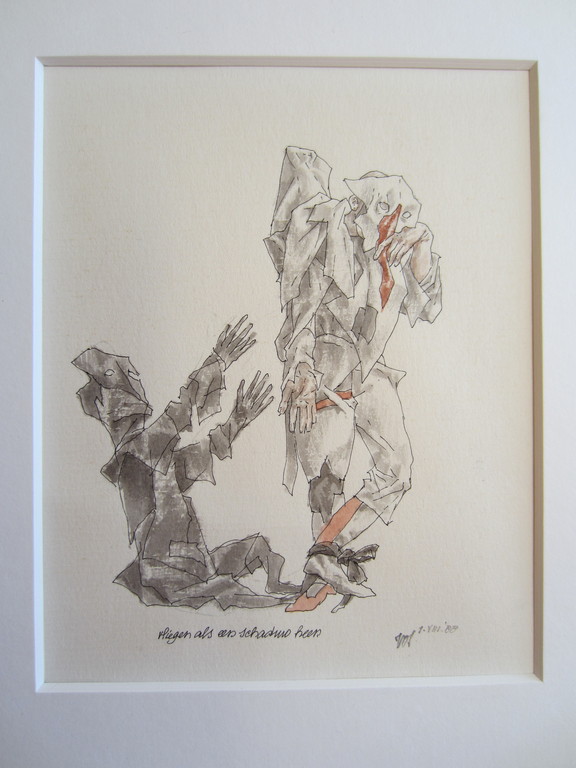 Peter Vos -ingekleurde pentekening- verkocht voor € 290!