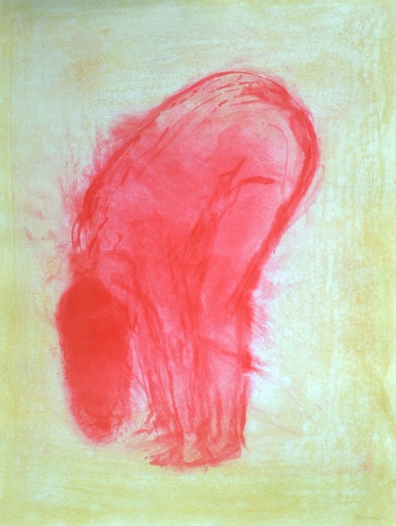 Claude Garache, Ocre II, grote aquatint 1989, zelden aangeboden! verkocht voor € 220!