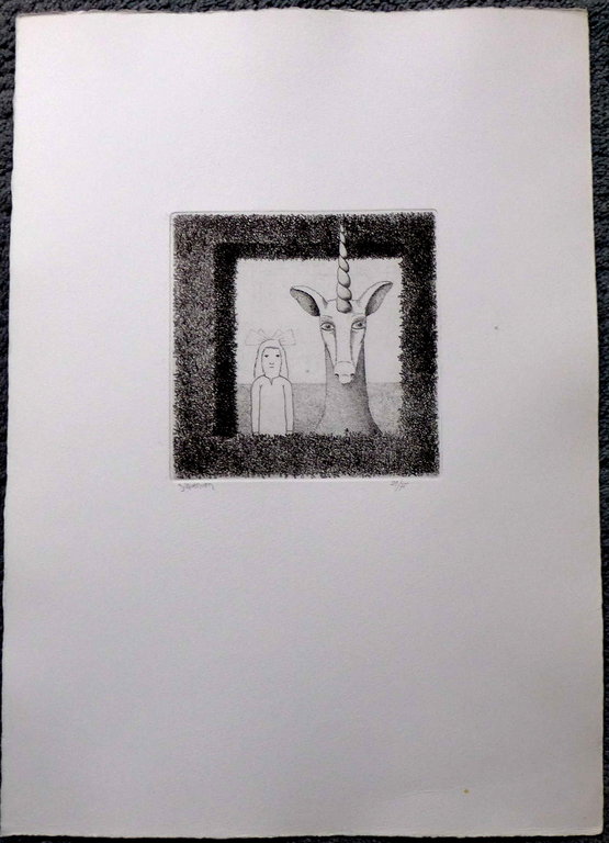 Dolf Zwerver, ets, de Eenhoorn kopen? Bied vanaf 75!