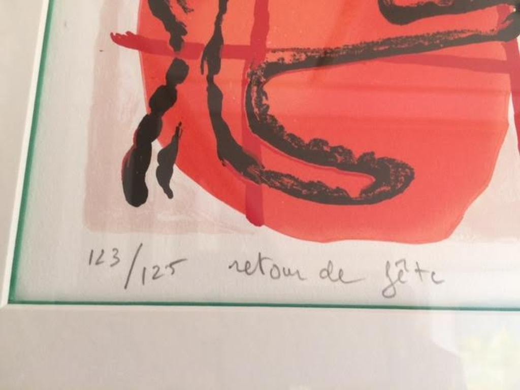 Dominique Chan, zeldzame fraaie kleurenzeefdruk (ingelijst) ''Retour de fete'' kopen? Bied vanaf 275!