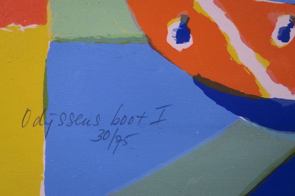 Meertje Kaal: Zeefdruk, Odijssens boot I - Ingelijst kopen? Bied vanaf 1!