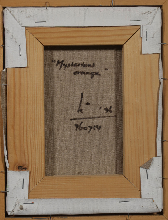 Onbekend gesigneerd: Olieverf op doek, Mysterious orange - Ingelijst kopen? Bied vanaf 35!