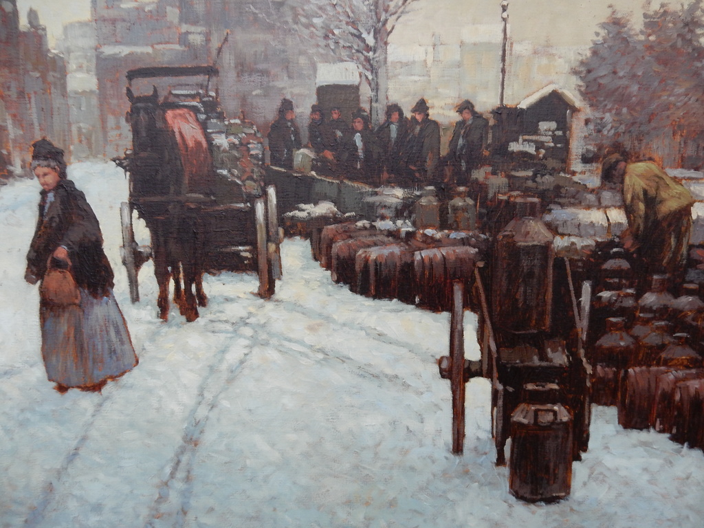 onbekende kunstschilder, impressionistisch ,groot werk, 88x108 verkocht voor € 150!