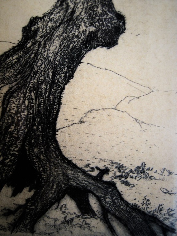 Zeldzame "Japanse periode" Ets "Oude boom" Dirk Baksteen gesigneerd  kopen? Bied vanaf 1!