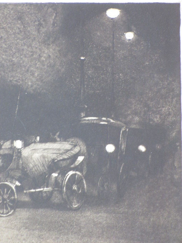 Jan Poortenaar, , Londense rijtuigen bij avond, Ets kopen? Bied vanaf 55!