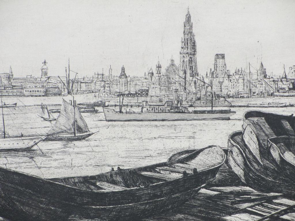 Toon Pluijmers, Gezicht op Antwerpen, Ets kopen? Bied vanaf 50!