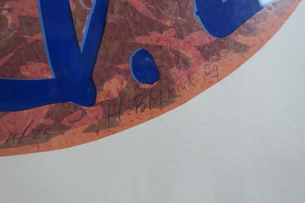 Hans Blekkink: Zeefdruk, Virus - Ingelijst kopen? Bied vanaf 1!