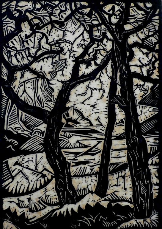 Herman Bieling - Houtsnede - 1920 verkocht voor € 50!