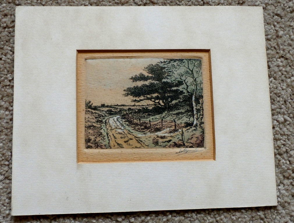 Onbekende kunstenaar - ingekleurde ets: landschap kopen? Bied vanaf 1!
