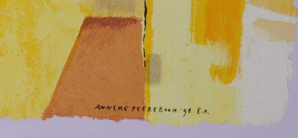 Anneke Peereboom: Zeefdruk op papier op doek, Luce del Giorno VI - Ingelijst kopen? Bied vanaf 35!