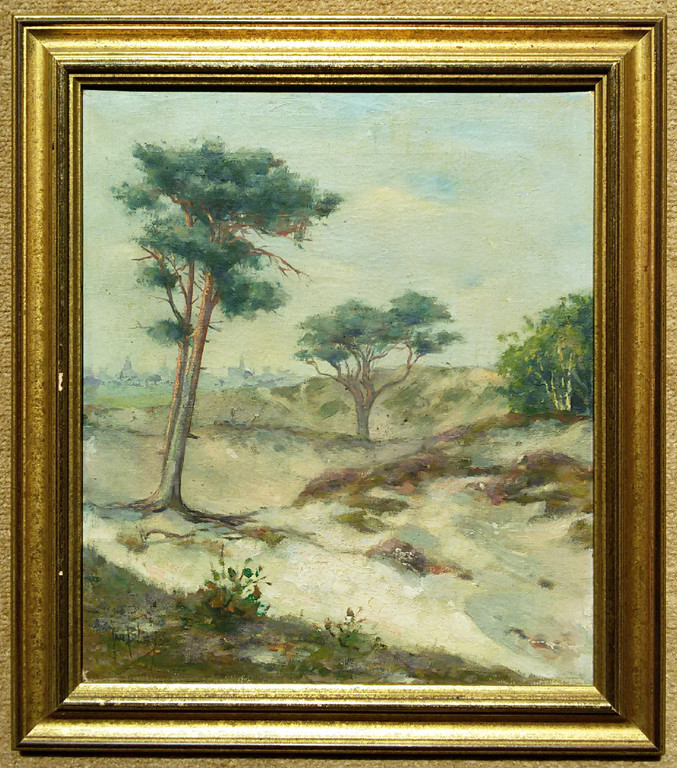 Jan Bleys - Duinlandschap, olieverf op doek (mooi ingelijst) kopen? Bied vanaf 50!