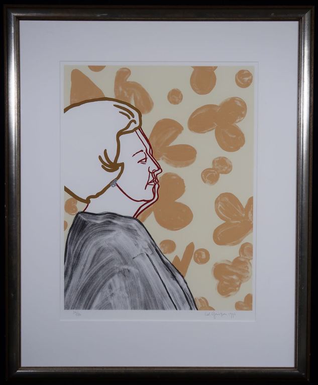 Ad Gerritsen: Zeefdruk, Beatrix - Ingelijst verkocht voor € 90!