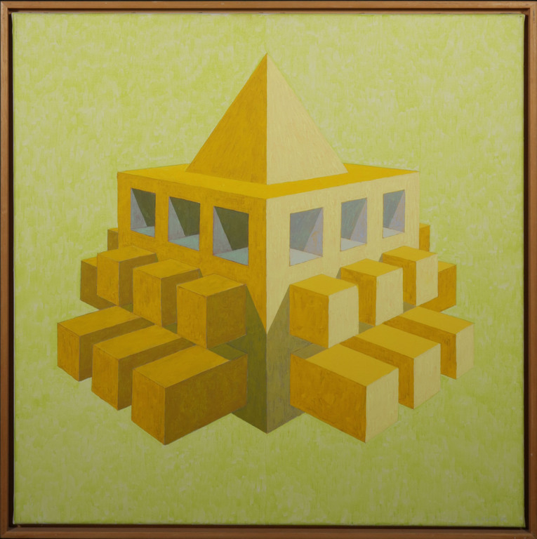 Corrie Kuijs: Acryl op doek, Constructie VIII - Ingelijst verkocht voor € 115!