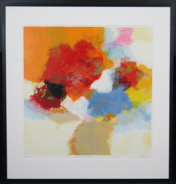 EELCO MAAN  Gr Zeefdruk  THE FLOWERED ROOM  Handgesigneerd  INGELIJST kopen? Bied vanaf 165!