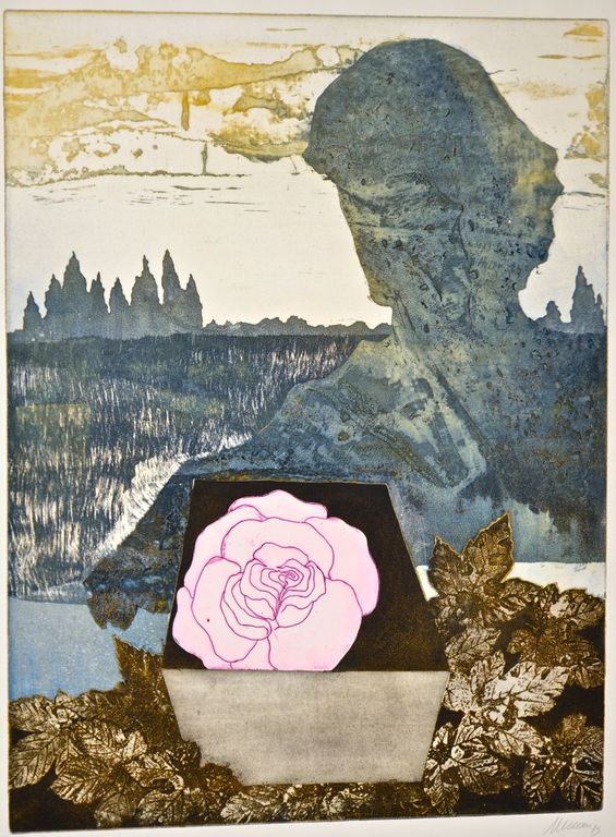 Manuel Menan: Ets/aquatint. En profil figuur verkocht voor € 50!