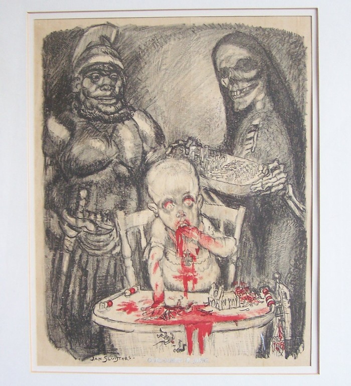 JAN SLUIJTERS  -  Litho   'Oorlogken is jarig' kopen? Bied vanaf 30!