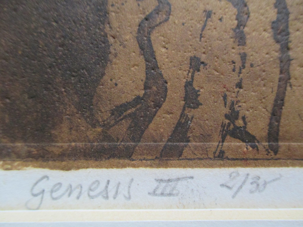 Ru van Rossem, grote reliëf-ets "Genesis III" 1985 kopen? Bied vanaf 60!