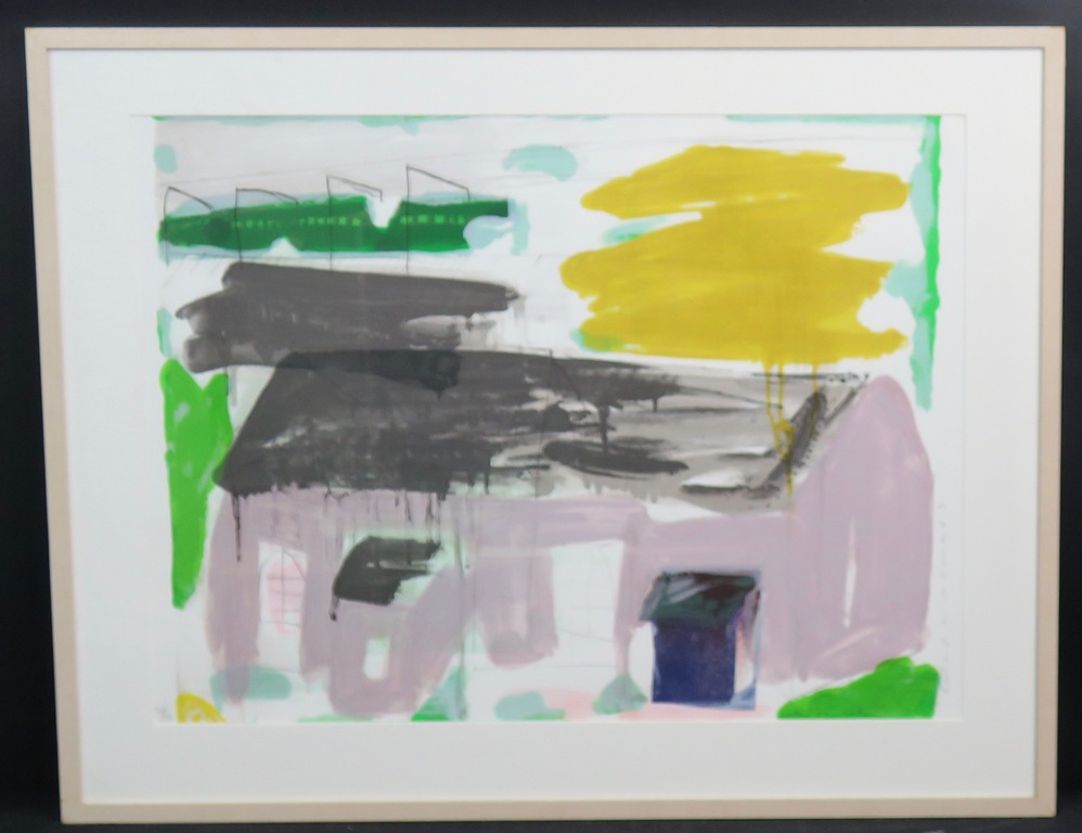 Cees Dolk: Zeefdruk, Roerend en Onroerend 3 -Ingelijst verkocht voor € 35!