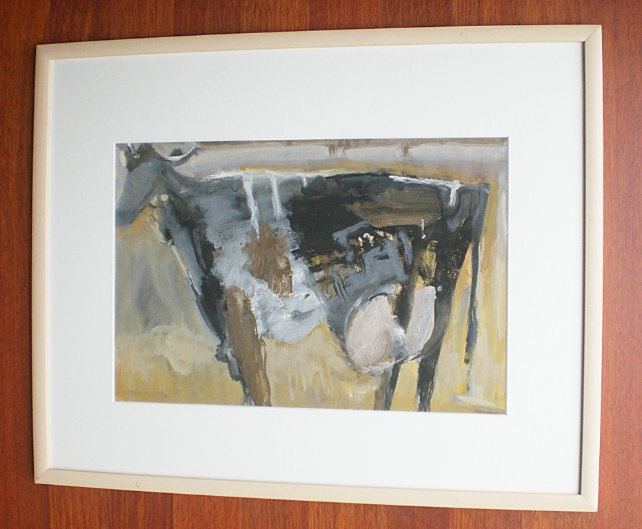 Helen van Zijl: Koe, gemengde techniek (mooi ingelijst) kopen? Bied vanaf 50!