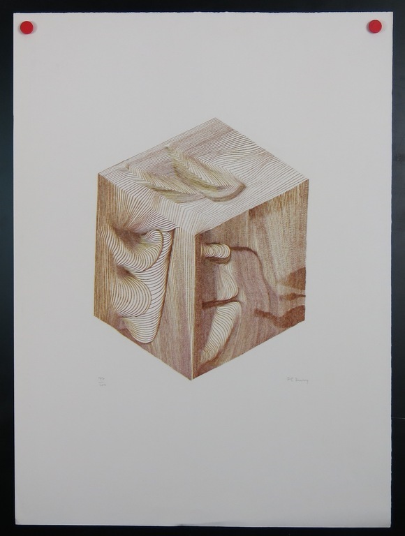 Pol Bury: Litho, Z.T. (kubus) verkocht voor € 50!