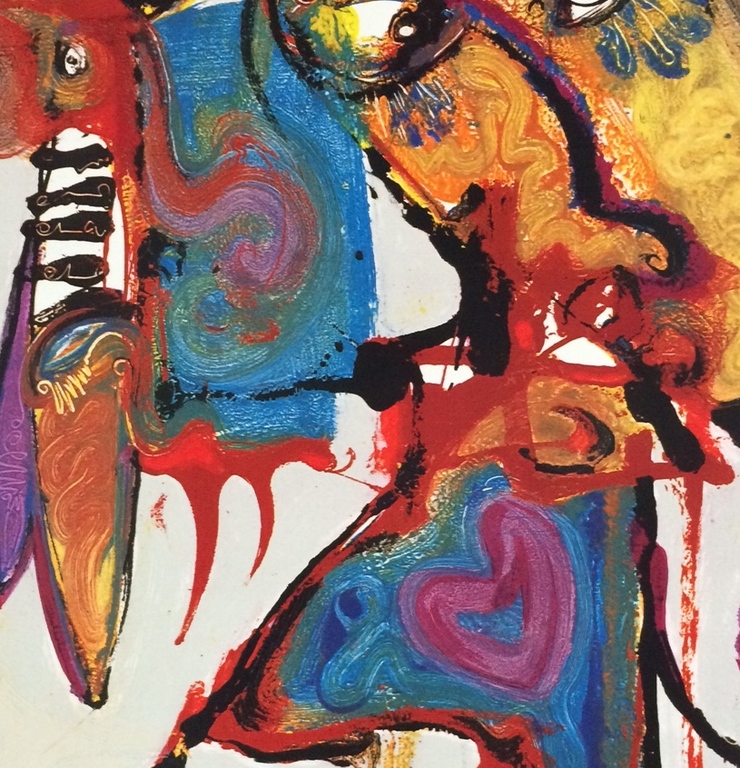 Jan te Wierik, zeefdruk " Fantasie figuren" kopen? Bied vanaf 150!